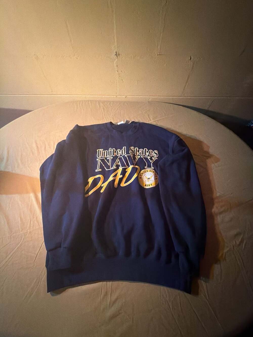 Vintage M.J. Soffe United States Navy Dad Crewneck Sweatshirt Navy Blue